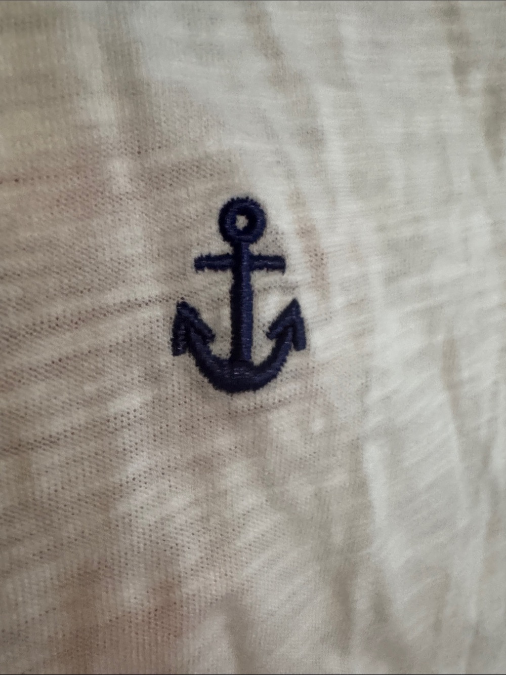 Cynthia Rowley White Tee with Navy Anchor Embroidery - Picture 3 of 3